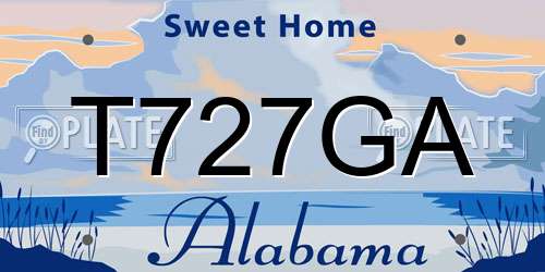 T727GA Alabama License Plate