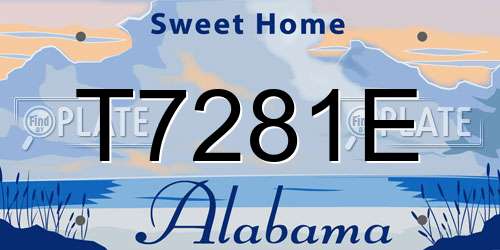 T7281E Alabama License Plate