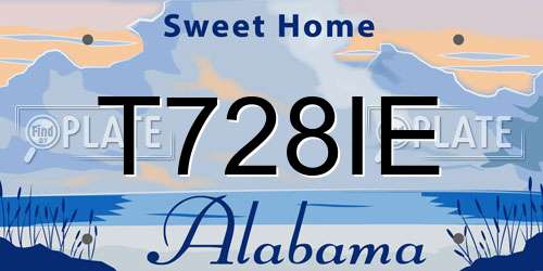 T728IE Alabama License Plate