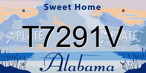 T7291V Alabama License Plate