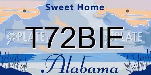 T72BIE Alabama License Plate