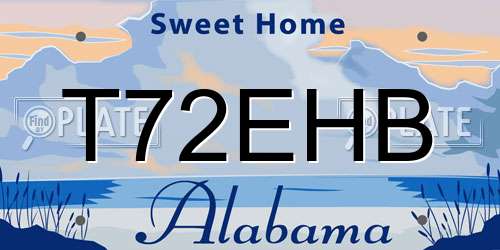 T72EHB Alabama License Plate