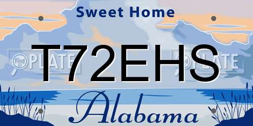 T72EHS Alabama License Plate