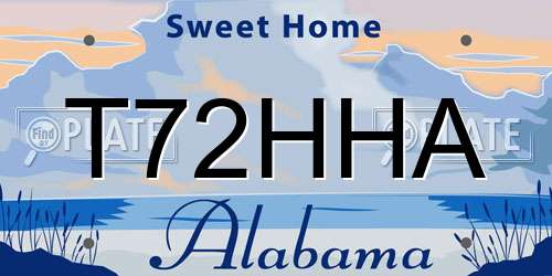 T72HHA Alabama License Plate