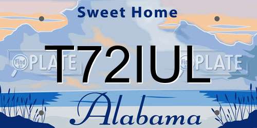 T72IUL Alabama License Plate