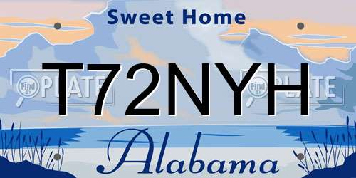 T72NYH Alabama License Plate