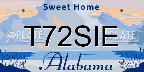 T72SIE Alabama License Plate