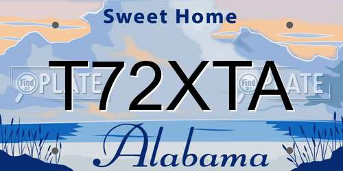 T72XTA Alabama License Plate