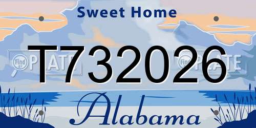 T732026 Alabama License Plate