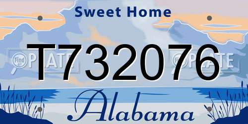 T732076 Alabama License Plate