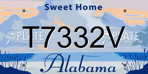 T7332V Alabama License Plate