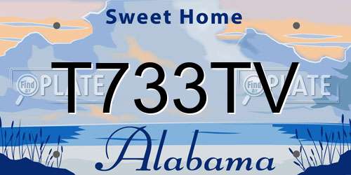 T733TV Alabama License Plate