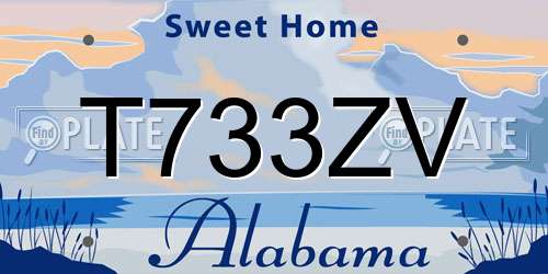 T733ZV Alabama License Plate
