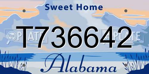 T736642 Alabama License Plate