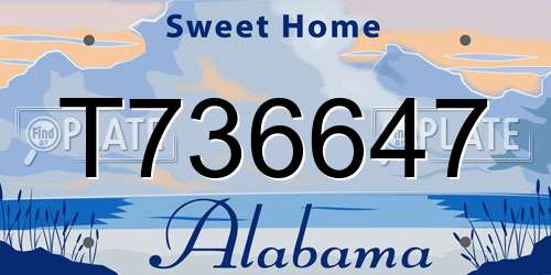 T736647 Alabama License Plate