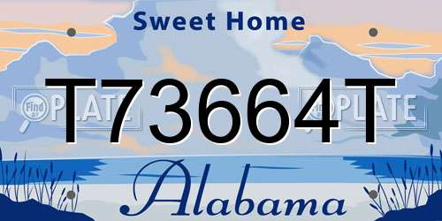T73664T Alabama License Plate