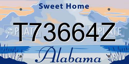 T73664Z Alabama License Plate