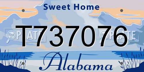 T737076 Alabama License Plate