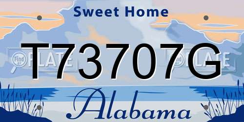 T73707G Alabama License Plate