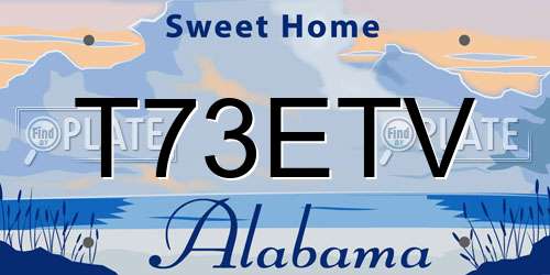 T73ETV Alabama License Plate