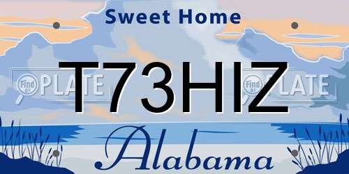 T73HIZ Alabama License Plate