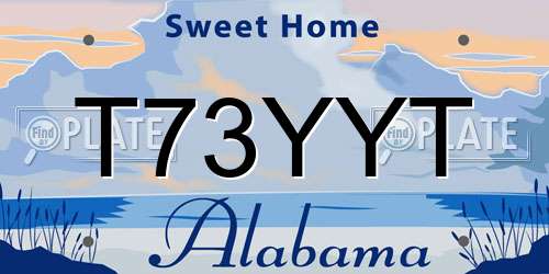T73YYT Alabama License Plate