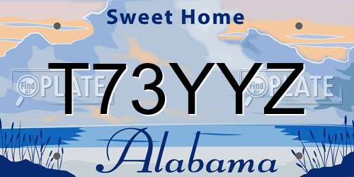 T73YYZ Alabama License Plate