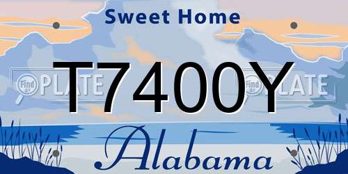 T7400Y Alabama License Plate