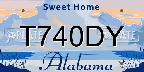 T740DY Alabama License Plate