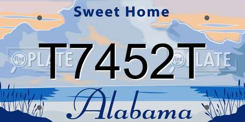 T7452T Alabama License Plate