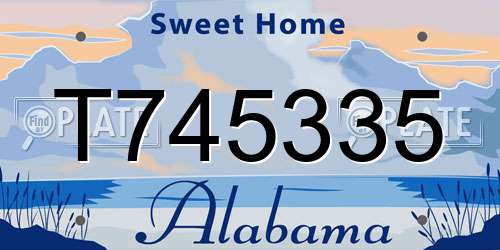 T745335 Alabama License Plate