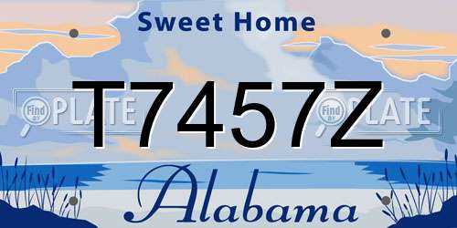 T7457Z Alabama License Plate
