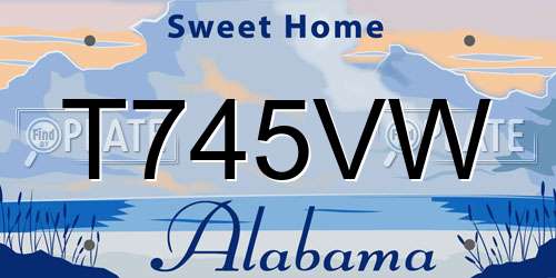 T745VW Alabama License Plate