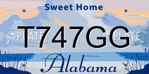 T747GG Alabama License Plate