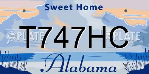 T747HC Alabama License Plate