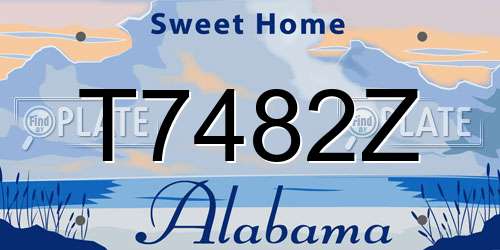 T7482Z Alabama License Plate