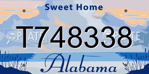 T748338 Alabama License Plate