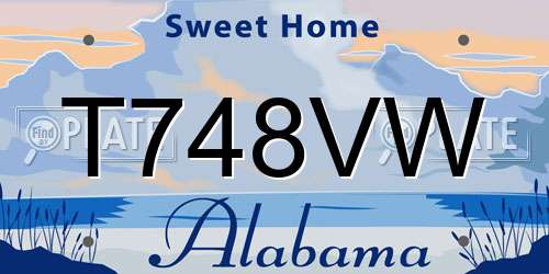 T748VW Alabama License Plate