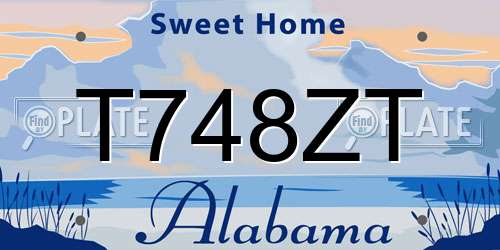 T748ZT Alabama License Plate