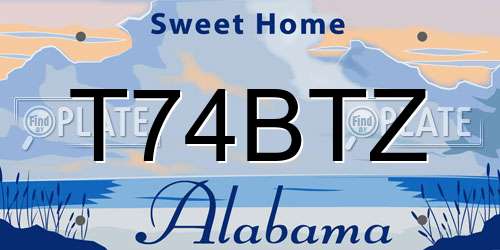 T74BTZ Alabama License Plate