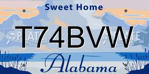 T74BVW Alabama License Plate