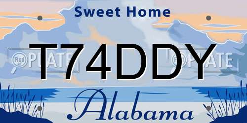 T74DDY Alabama License Plate