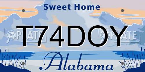 T74DOY Alabama License Plate