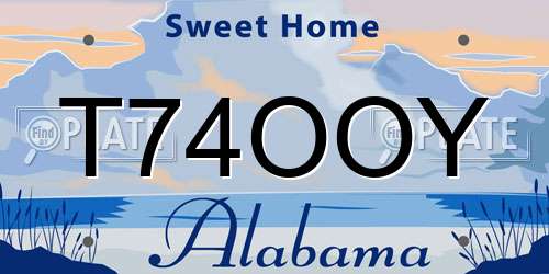 T74OOY Alabama License Plate