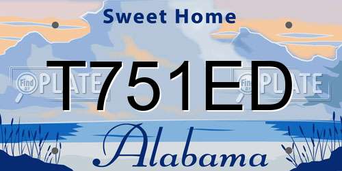 T751ED Alabama License Plate