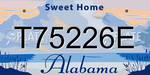 T75226E Alabama License Plate