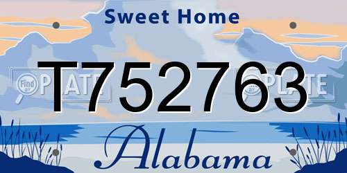 T752763 Alabama License Plate