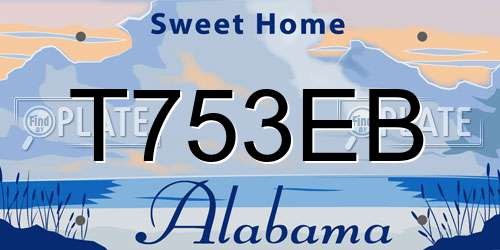 T753EB Alabama License Plate