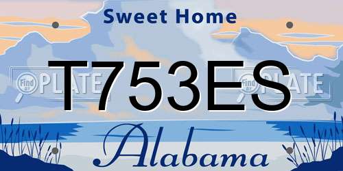 T753ES Alabama License Plate