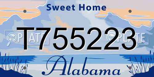 T755223 Alabama License Plate